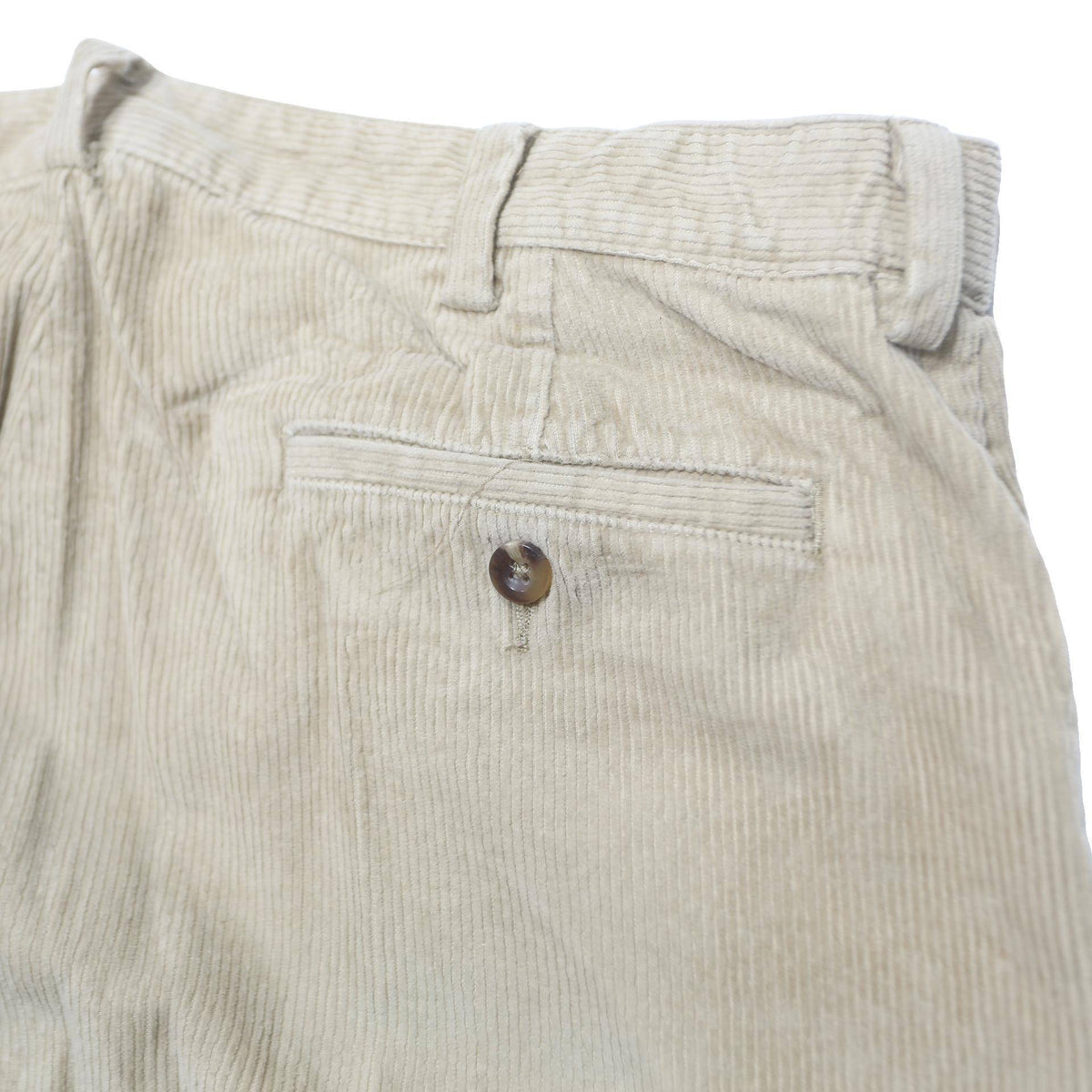 LL BEAN Mens Regular Beige Corduroy Trousers W34 L30 Classic Zip Closure