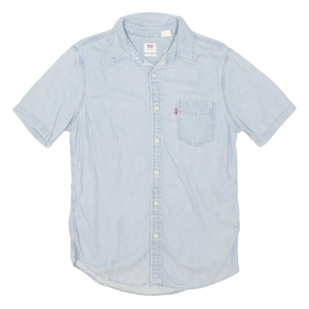 LEVI'S Mens Blue Light Denim Shirt S Cotton Blend Casual Lightweight