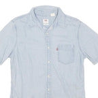 LEVI'S Mens Blue Light Denim Shirt S Cotton Blend Casual Lightweight