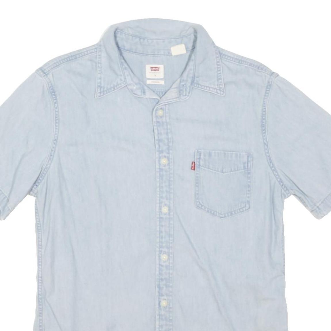 LEVI'S Mens Blue Light Denim Shirt S Cotton Blend Casual Lightweight