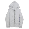ADIDAS Womens Grey Hoodie L Full Zip Printed Logo Cotton Blend Casual