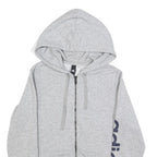 ADIDAS Womens Grey Hoodie L Full Zip Printed Logo Cotton Blend Casual