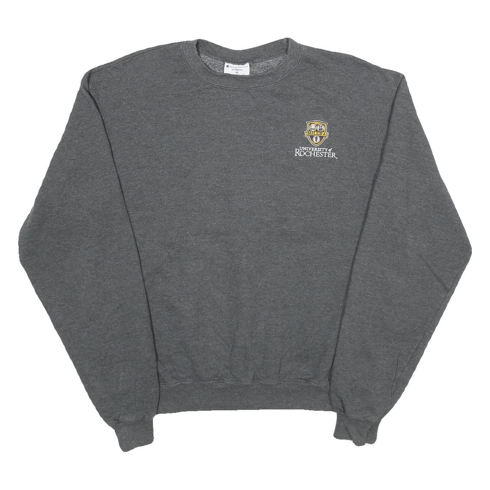 CHAMPION Mens Grey University Of Rochester Crew Neck M Cotton Blend Sweatshirt