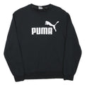 PUMA Mens Black Cotton Blend Crew Neck Sweatshirt M Logo Print Casual