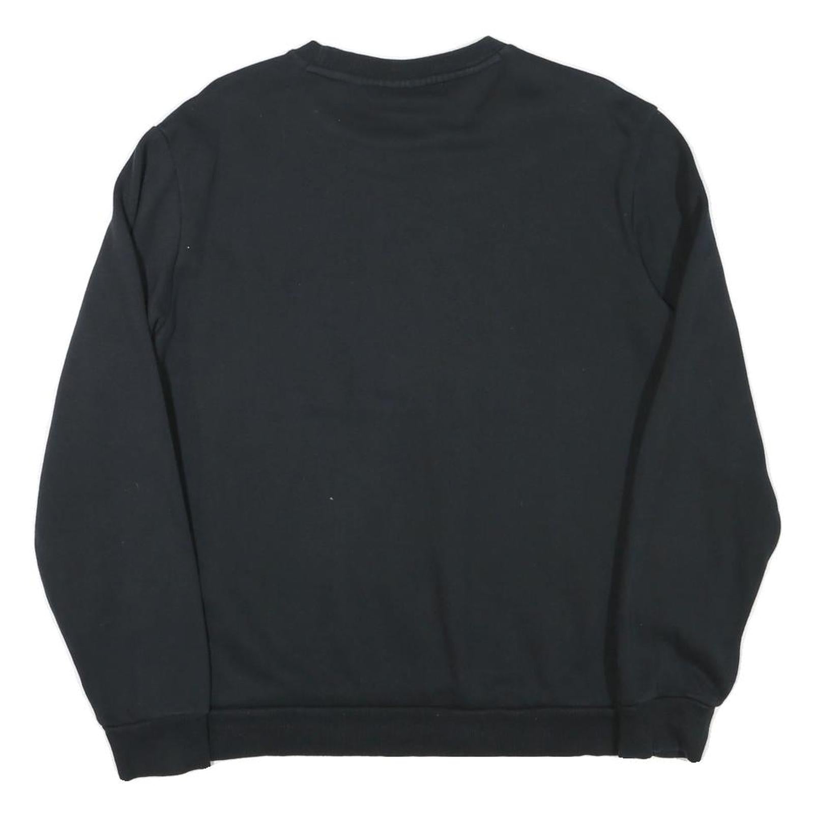 PUMA Mens Black Cotton Blend Crew Neck Sweatshirt M Logo Print Casual