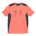 UNDER ARMOUR Mens Coral & Black Logo Graphic T-Shirt M Short Sleeve Round Neck