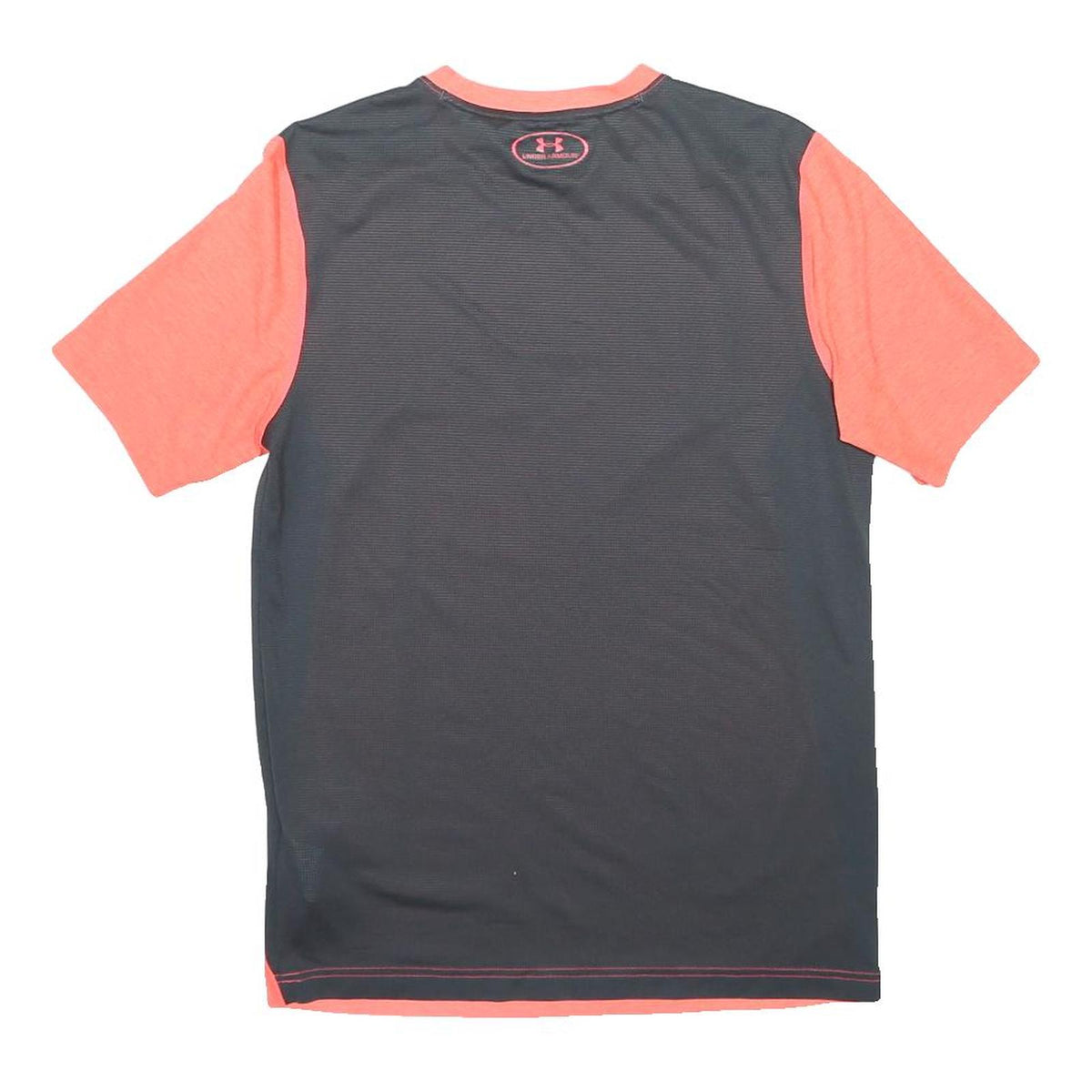 UNDER ARMOUR Mens Coral & Black Logo Graphic T-Shirt M Short Sleeve Round Neck