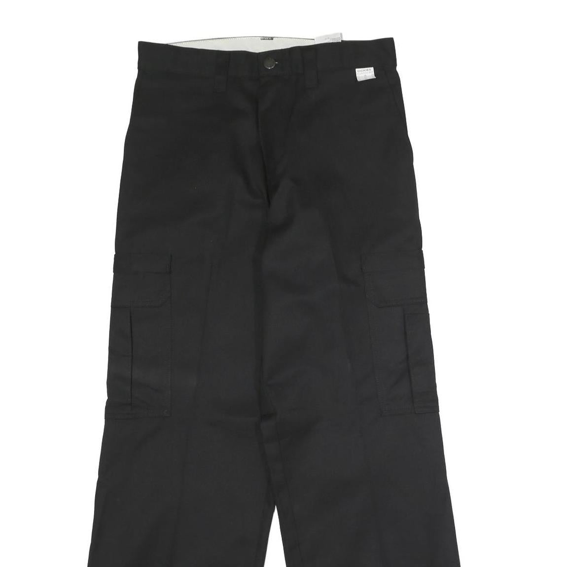 DICKIES Mens Black Polyester Blend Regular Straight Trousers W29 L31 Workwear