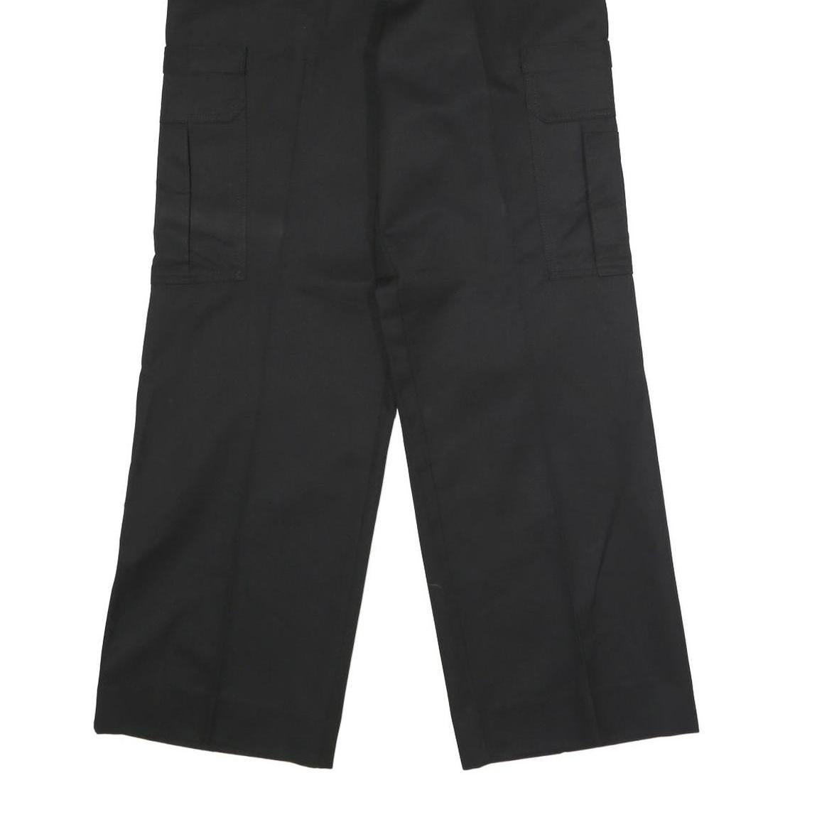 DICKIES Mens Black Polyester Blend Regular Straight Trousers W29 L31 Workwear