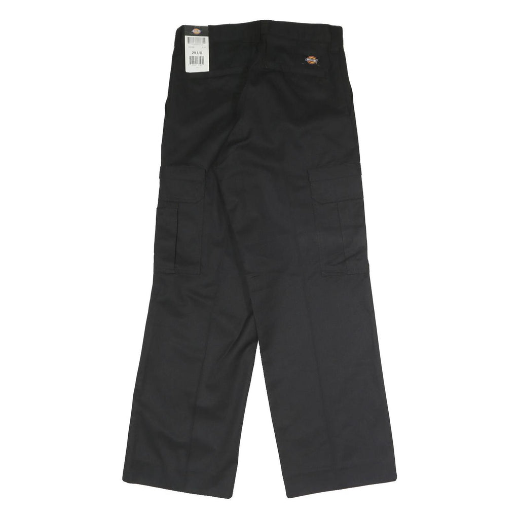 DICKIES Mens Black Polyester Blend Regular Straight Trousers W29 L31 Workwear