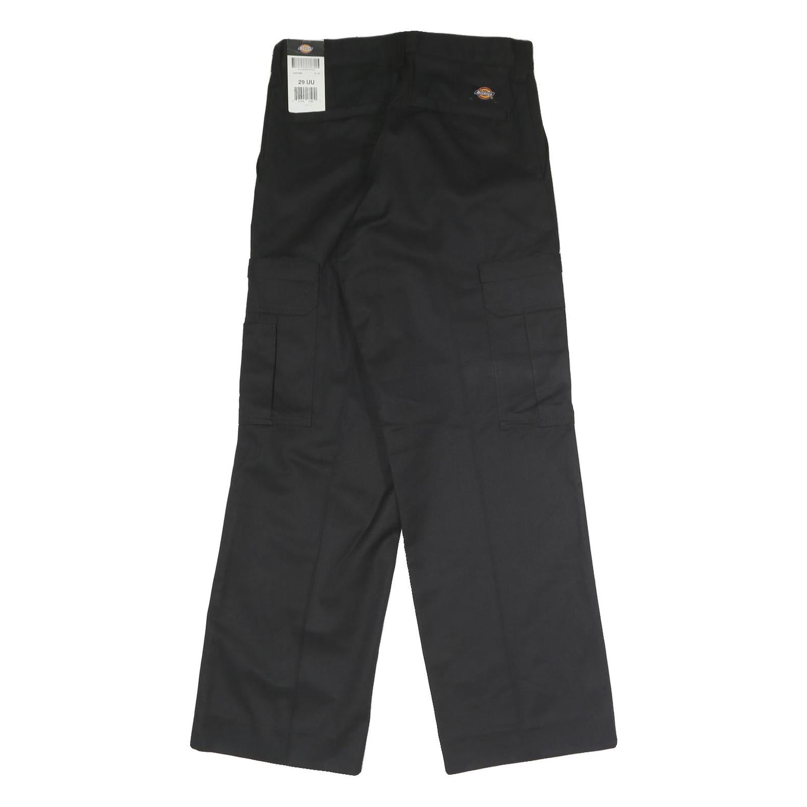 DICKIES Mens Black Polyester Blend Regular Straight Trousers W29 L31 Workwear