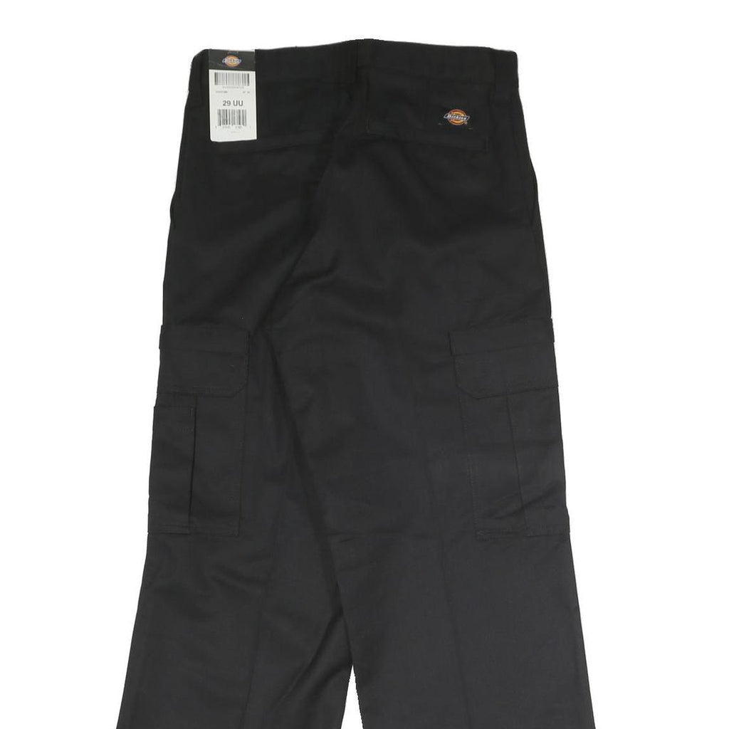 DICKIES Mens Black Polyester Blend Regular Straight Trousers W29 L31 Workwear