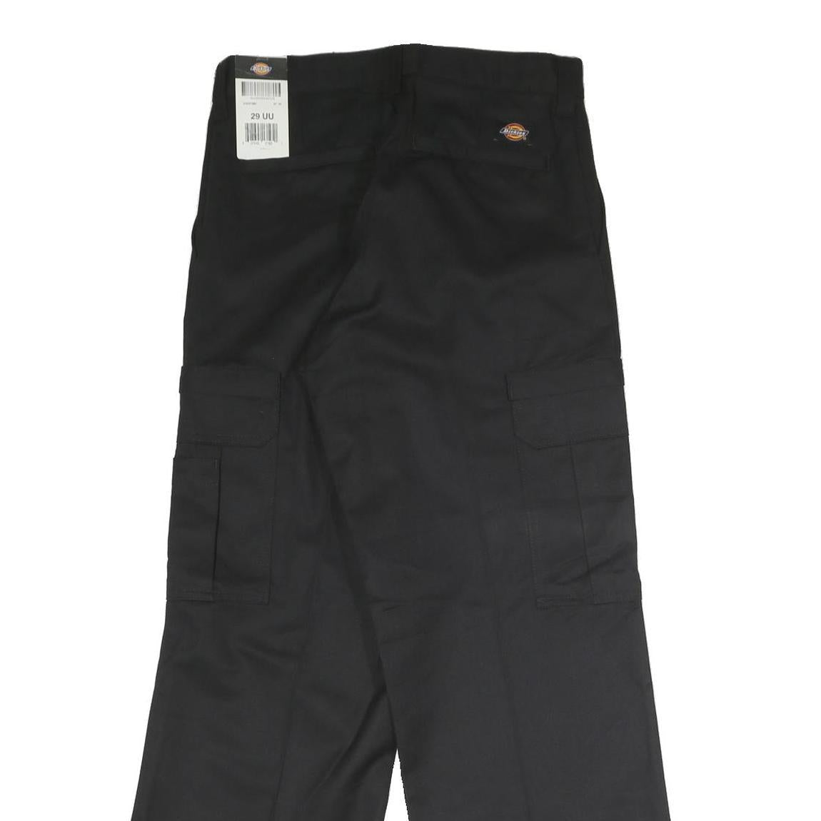 DICKIES Mens Black Polyester Blend Regular Straight Trousers W29 L31 Workwear