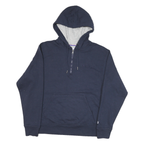 CHAMPION Mens Navy Blue Hoodie M Cotton Blend Half Zip Casual Wear