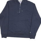 CHAMPION Mens Navy Blue Hoodie M Cotton Blend Half Zip Casual Wear