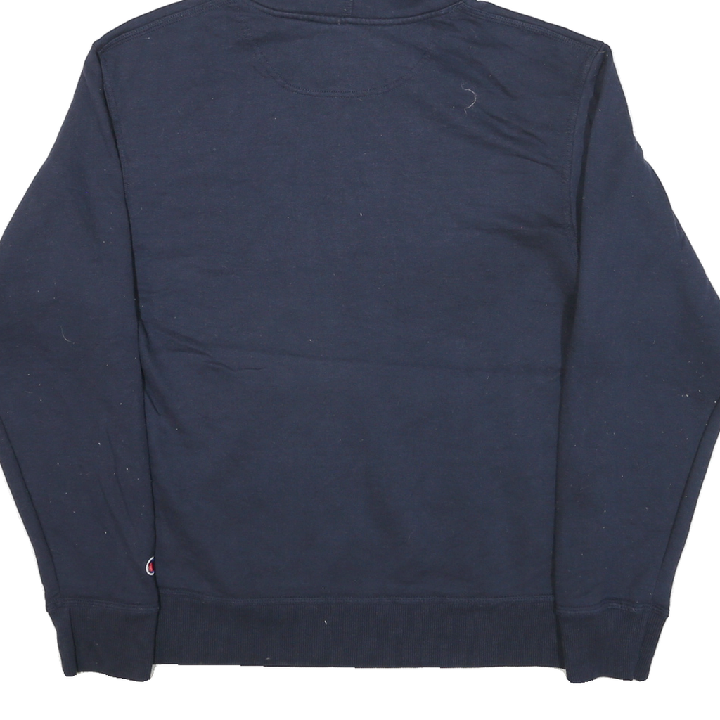CHAMPION Mens Navy Blue Hoodie M Cotton Blend Half Zip Casual Wear