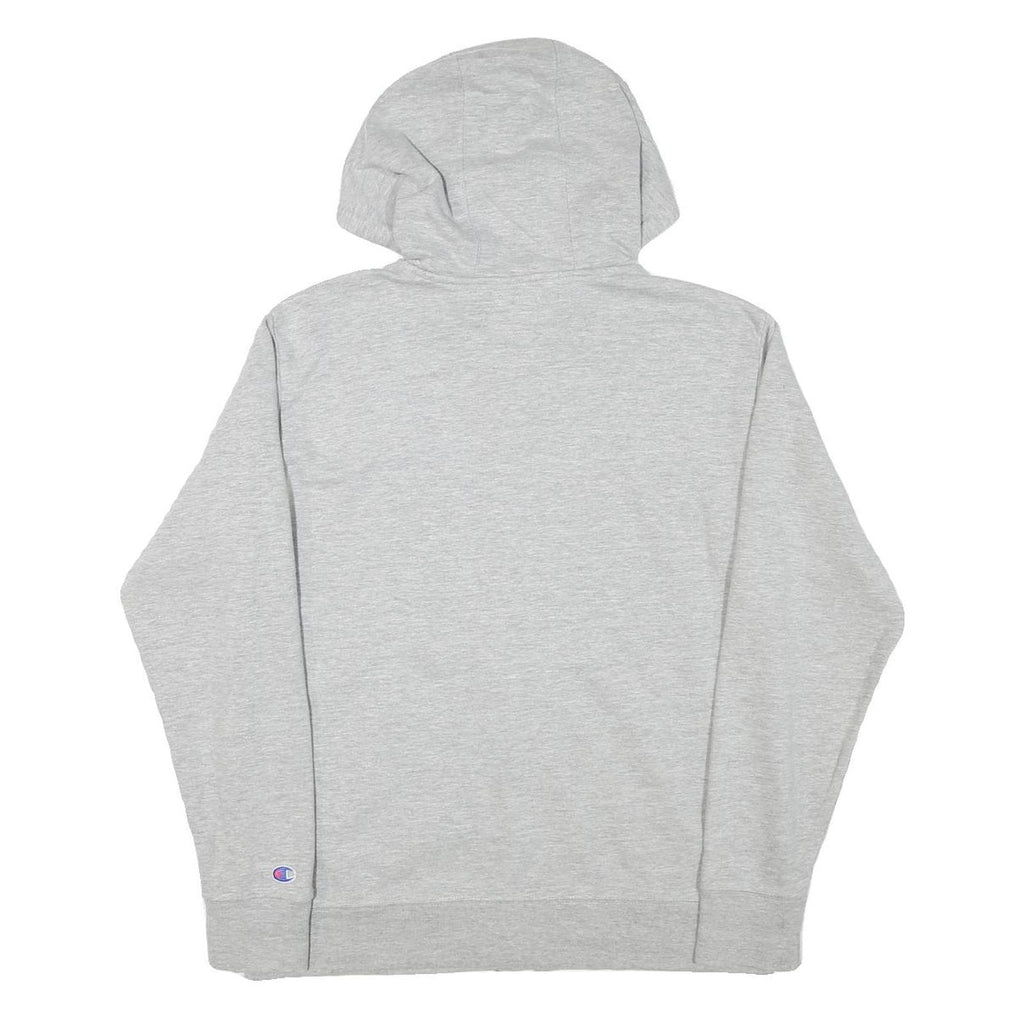 CHAMPION Mens Grey Zip Hoodie M Classic Logo Cotton Blend Casual Wear