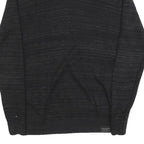 CALVIN KLEIN Mens Black Patterned Cotton Jumper V Neck Basic Knit S Lightweight
