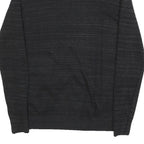 CALVIN KLEIN Mens Black Patterned Cotton Jumper V Neck Basic Knit S Lightweight