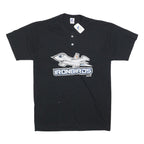 RUSSELL ATHLETIC Mens Black Ironbirds Graphic T-Shirt M Short Sleeve Crew Neck