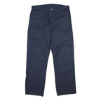 DICKIES Mens Cotton Navy Regular Straight Trousers W36 L30 Workwear Casual