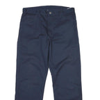 DICKIES Mens Cotton Navy Regular Straight Trousers W36 L30 Workwear Casual