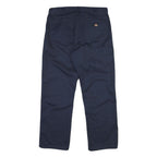 DICKIES Mens Cotton Navy Regular Straight Trousers W36 L30 Workwear Casual