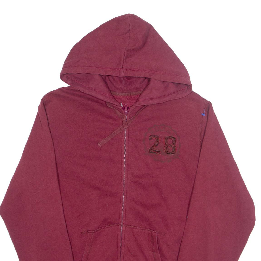 DISNEY Mickey Womens Maroon Hoodie Full Zip USA L