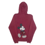 DISNEY Mickey Womens Maroon Hoodie Full Zip USA L