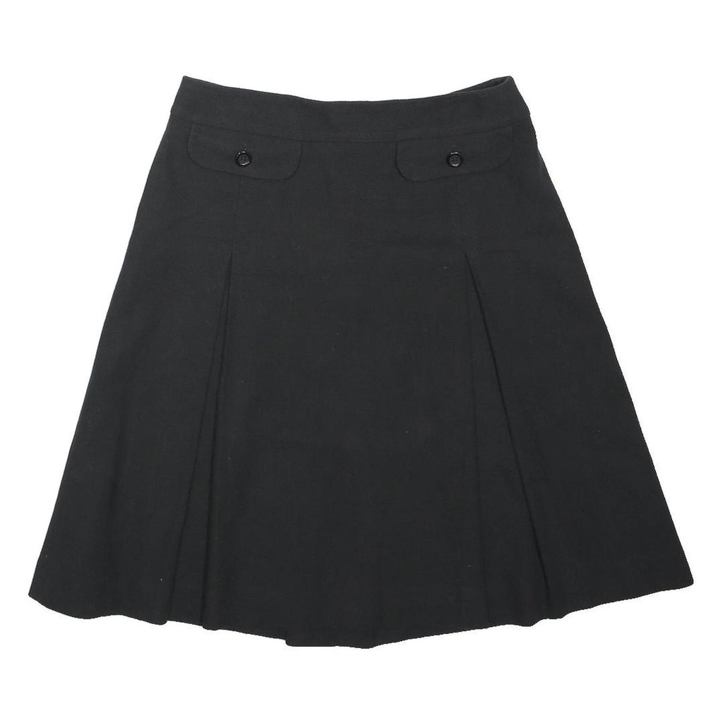 OASIS Womens Black A-Line Knee Length Woven Polyester Blend Skirt UK 10 Zip