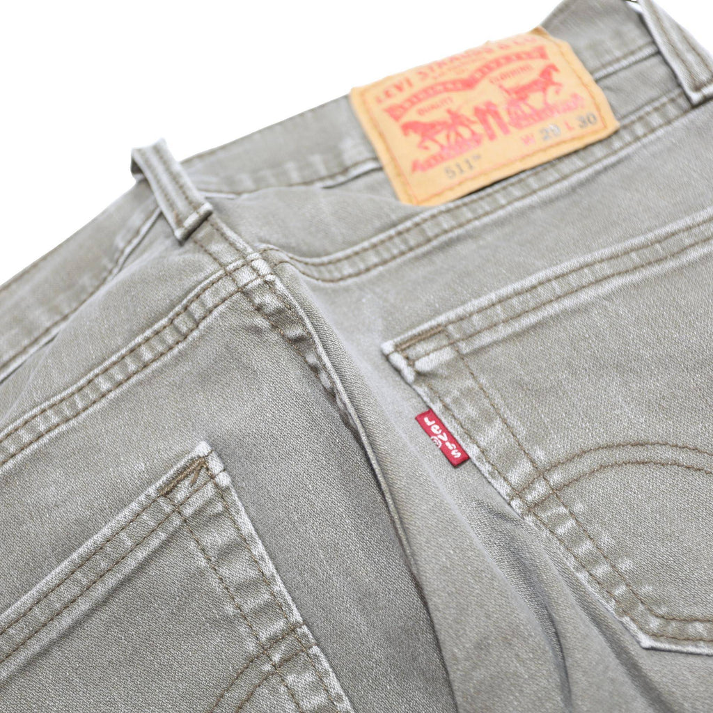LEVI'S 511 Slim Mens Jeans Grey Slim Skinny Denim Medium W29 L30 Zip