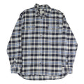 JACHS Mens Blue & White Check Shirt XL Casual Cotton Long Sleeve Button