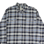 JACHS Mens Blue & White Check Shirt XL Casual Cotton Long Sleeve Button