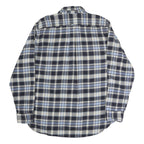 JACHS Mens Blue & White Check Shirt XL Casual Cotton Long Sleeve Button