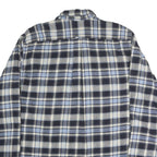 JACHS Mens Blue & White Check Shirt XL Casual Cotton Long Sleeve Button