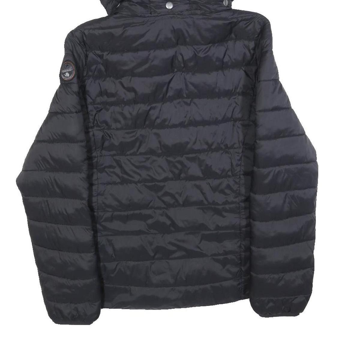 NAPAPIJRI Womens Black Lightweight Puffer Jacket M Polyester Blend Hooded Zip