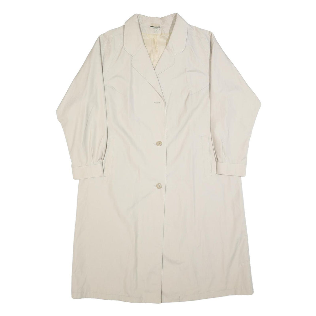 Womens Beige Cotton Plain Button Jacket UK 18 Regular Fit Classic Style