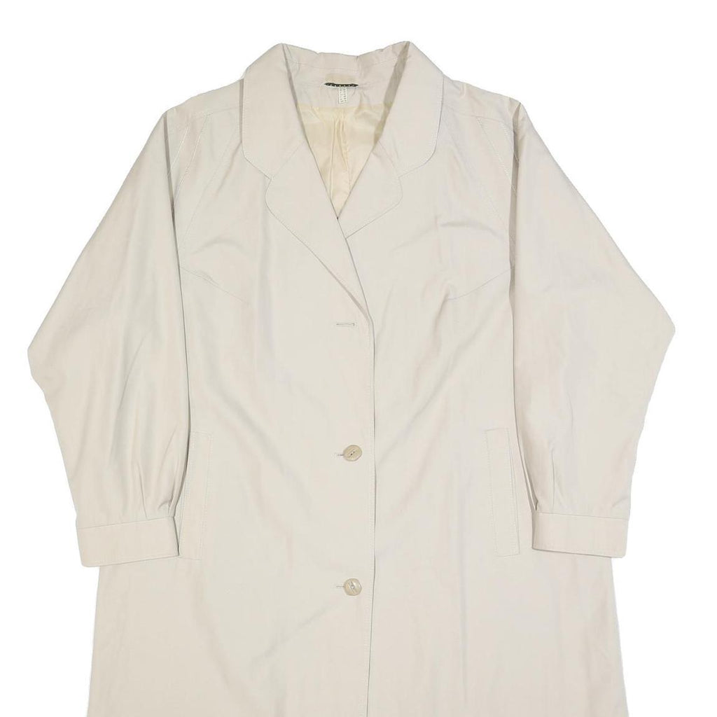 Womens Beige Cotton Plain Button Jacket UK 18 Regular Fit Classic Style