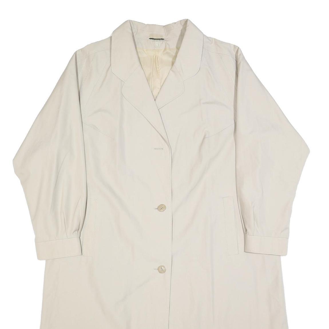 Womens Beige Cotton Plain Button Jacket UK 18 Regular Fit Classic Style