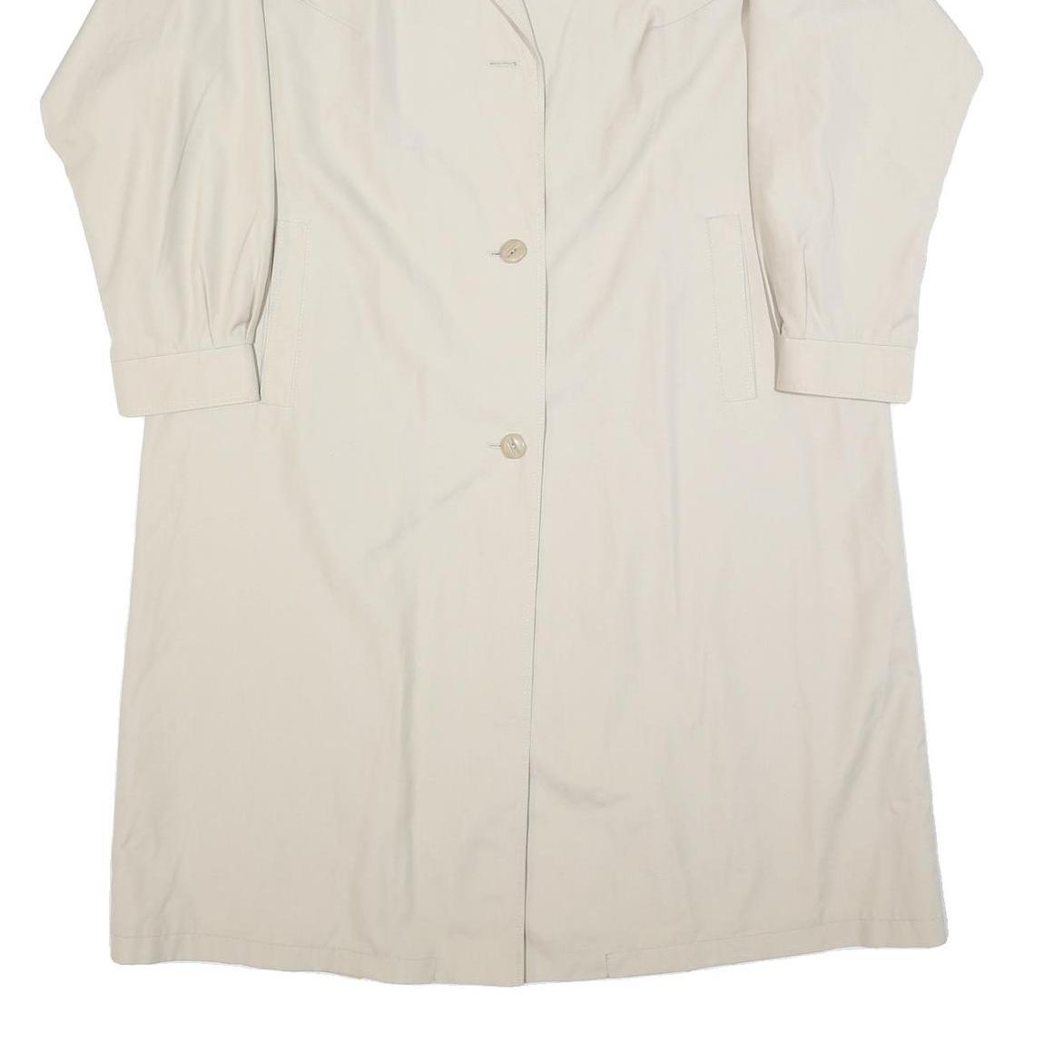 Womens Beige Cotton Plain Button Jacket UK 18 Regular Fit Classic Style