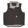 CARHARTT Mens Black & Beige Sherpa Lined Zip Jacket M Cotton Relaxed Fit