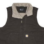 CARHARTT Mens Black & Beige Sherpa Lined Zip Jacket M Cotton Relaxed Fit