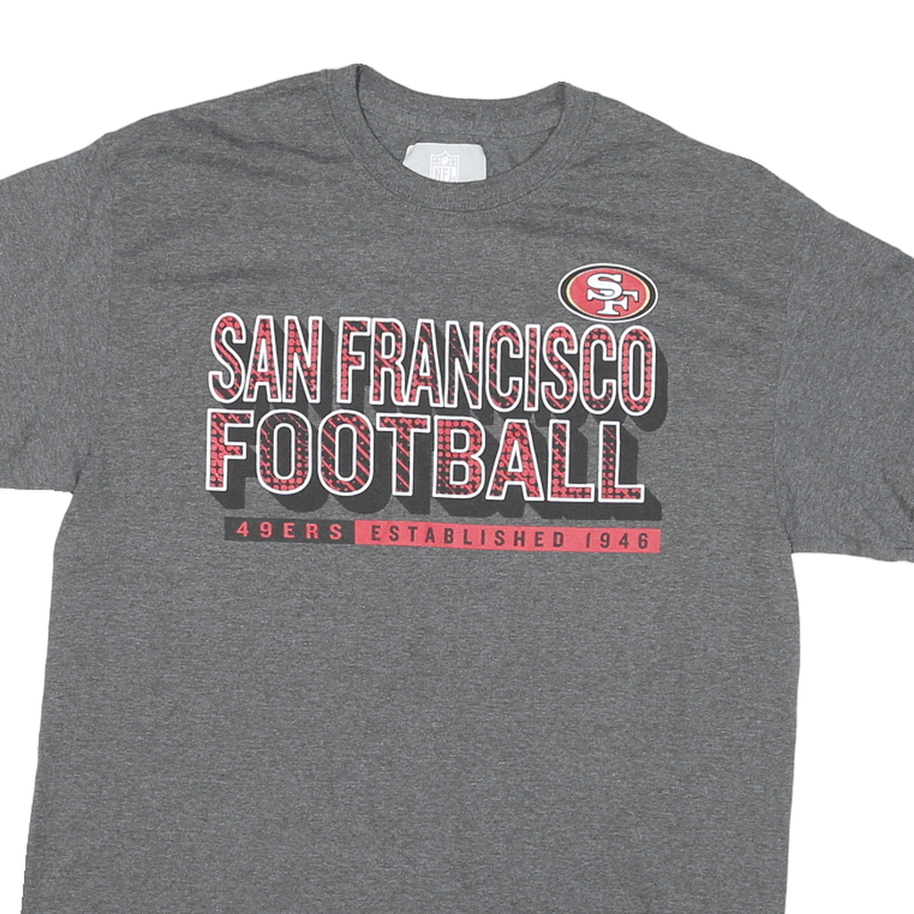 NFL Mens Grey San Francisco Football Graphic T-Shirt M Short Sleeve Crew Neck