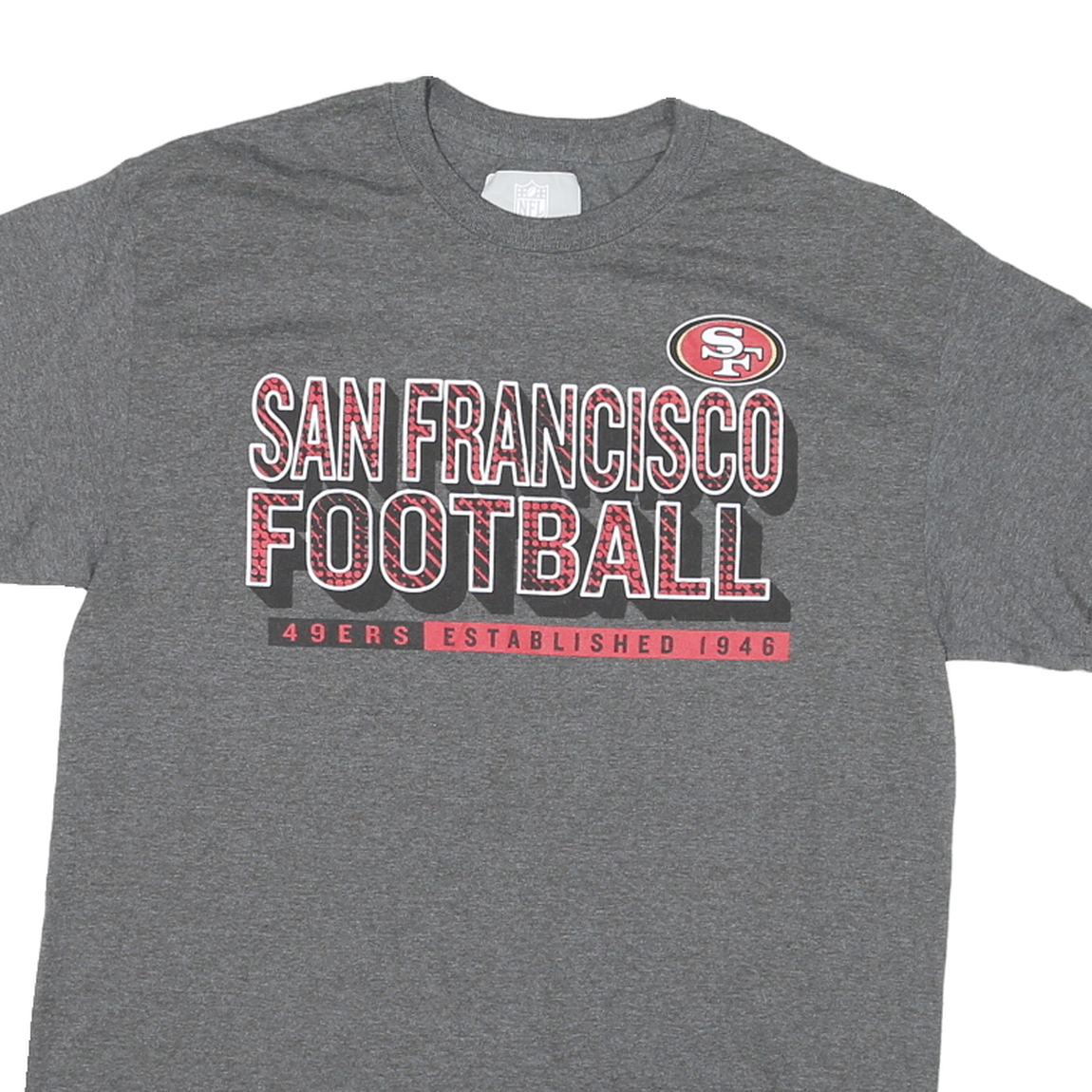 NFL Mens Grey San Francisco Football Graphic T-Shirt M Short Sleeve Crew Neck