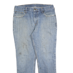 CARHARTT Mens Jeans Blue Regular Straight Denim Light W34 L30 Zip Cotton Blend
