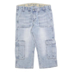 IDIOT 98 86 Mens Light Blue Cargo Cotton Blend Shorts M W32 Utility Summer