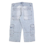 IDIOT 98 86 Mens Light Blue Cargo Cotton Blend Shorts M W32 Utility Summer