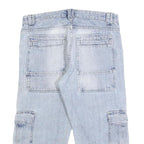 IDIOT 98 86 Mens Light Blue Cargo Cotton Blend Shorts M W32 Utility Summer
