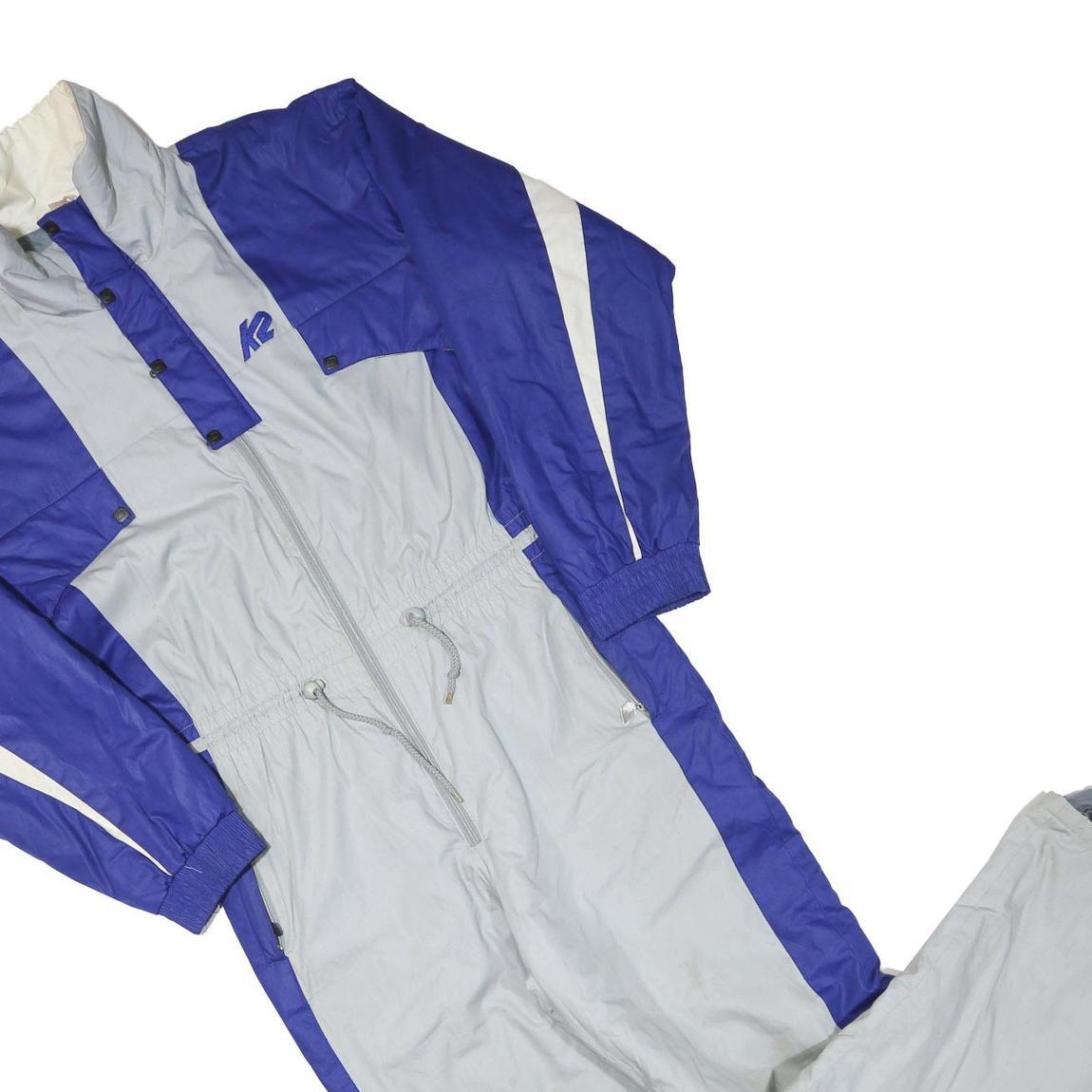 K2 Mens Blue & Grey Lined Dungarees Loose Polyester Blend L W34 L31