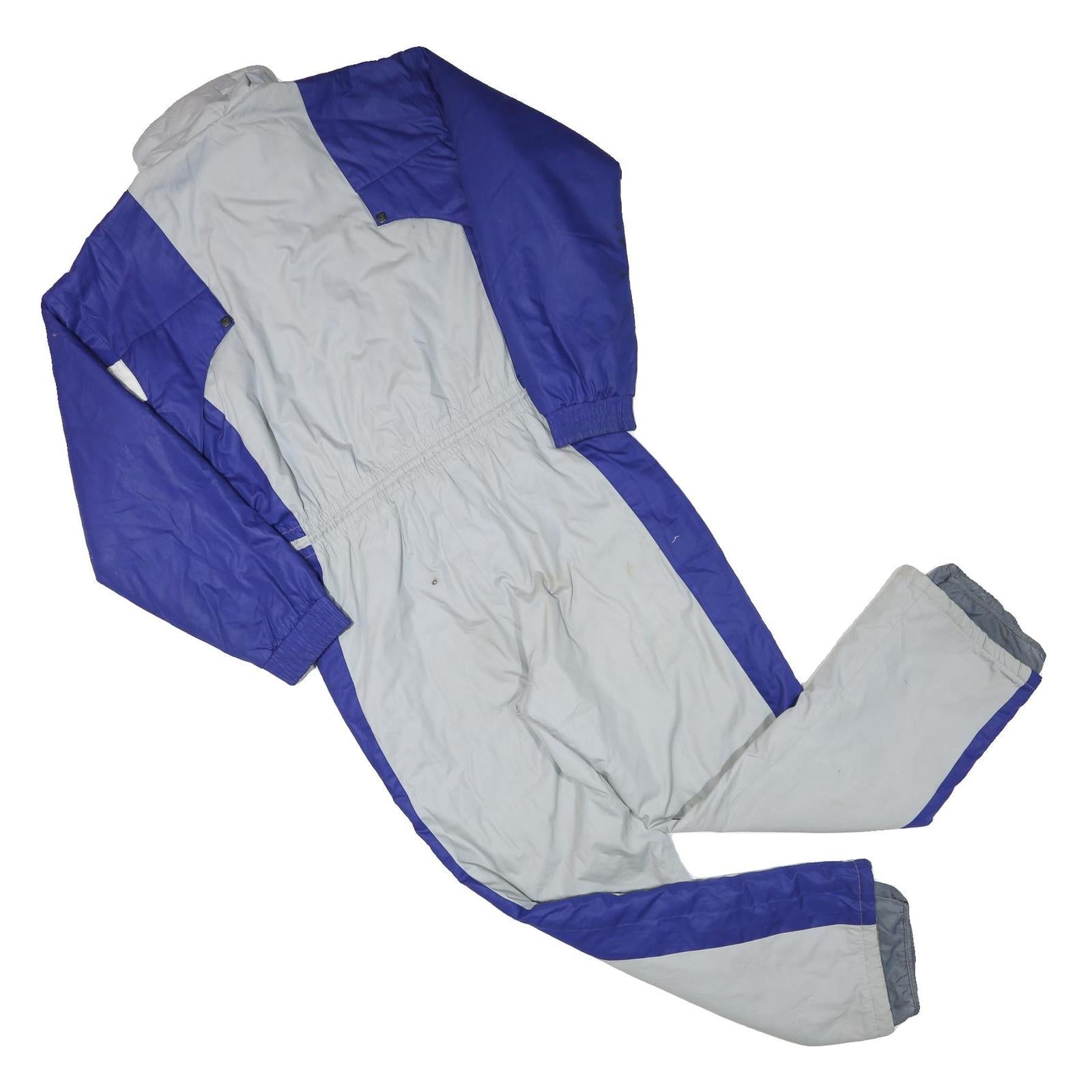 K2 Mens Blue & Grey Lined Dungarees Loose Polyester Blend L W34 L31